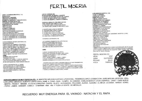 Fertil Miseria - Cadenas - Letras de canciones